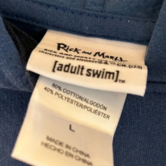 Rick and Morty Mad Scientist Blue Hoodie
Multi Print Sweatshirt Junior Size L. - Picture 7 of 9